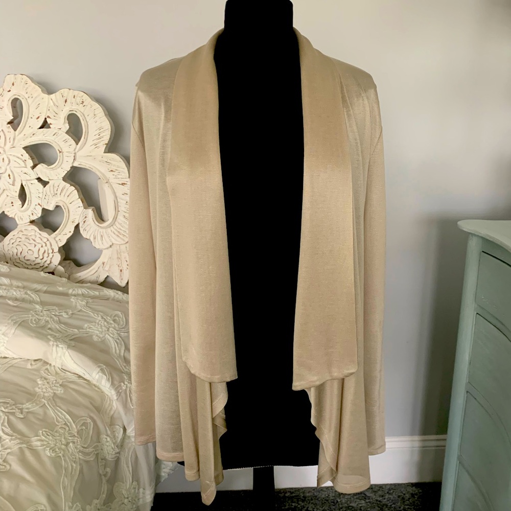 Ann Taylor Cream Open Front Cardigan